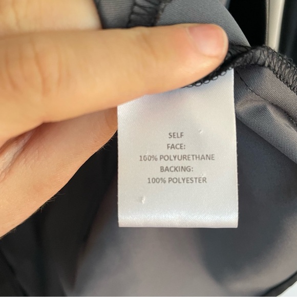 Elaine Kim Black Faux Leather Shirt Snap Button Down Collared Long Sleeve Size L - Picture 8 of 12